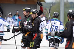 Streethockey: NLA-Playoff-Final zwischen Oberwil Rebells gegen Grenchen in der Sika Rebells Arena in Zug. (Bild: Maria Schmid, Zug, 5. Mai 2019 )