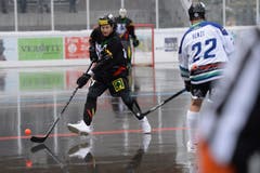 Streethockey: NLA-Playoff-Final zwischen Oberwil Rebells gegen Grenchen in der Sika Rebells Arena in Zug. (Bild: Maria Schmid, Zug, 5. Mai 2019 )