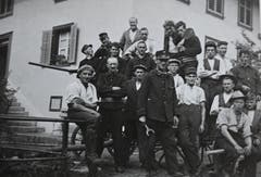 Eine Feuerwehrübung. (Bild: Archiv Jost Troxler/ Gemeinde Mauensee)