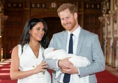 «Er ist wirklich ruhig», sagte Meghan stolz. (Bild: Dominic Lipinski/Pool via AP)