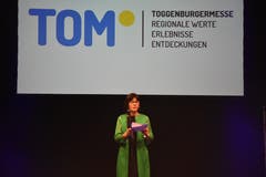Kantonsratspräsidentin Imelda Stadler richtete am Eröffnungsabend ein Grusswort an die Gäste. (Bild: Ruben Schönenberger, 9. Mai 2019)