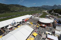 Ein Blick von oben auf das Gelände (Bild: Roger Zbinden, 1. Juni 2019)