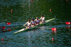 Augustin Maillefer, Paul Jacquot, Joel Schürch und Markus Kessler im Halbfinal der Männer. (Bild: KEYSTONE/Alexandra Wey)