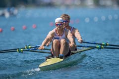 Der Schweizer Doppelzweier mit Roman Röösli und Barnabe Delarze. (Bild: Pius Amrein, Luzern, 1. Juni 2019)
