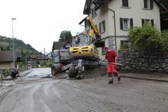 In Gurtnellen löste das viele Wasser eine Schlammlawine aus. (Bild: Florian Arnold, Gurtnellen, 11. Juni 2019)
