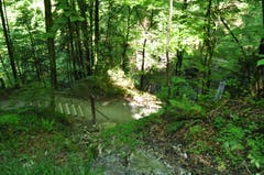 Auf dem Weg die Treppen runter ist wegen des Kies teilweise Vorsicht geboten.