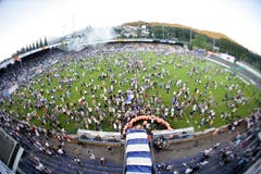 Ein letztes Bild der altehrwürdigen Allmend nach dem Schlusspfiff. (Bild: Philipp Schmidli, Luzern, 13. Juni 2009)