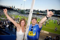 Sie haben sich eine Abschrankung gesichert. (Bild: Philipp Schmidli, Luzern, 13. Juni 2009)