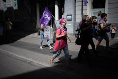 Frauenstreik in St.Gallen. (Bild: Benjamin Manser)