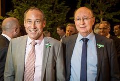 IHK-Präsident Christian Neuweiler mit IHK-Geschäftsführer Peter Maag an der Partizipanten-Versammlung 2019 in der Bodensee-Arena in Kreuzlingen.