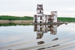 Mündung der Scheksna in den Weissen See: Auch hier wurden riesige Waldgebiete geflutet.