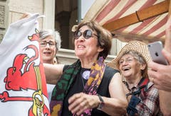 Frauenstreiktag vor dem Regierungsgebäude Frauenfeld. (Bild: Andrea Stalder)