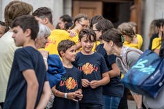 Freude nach dem gelungenen Auftritt. (Bild: Nadia Schärli/Luzerner Zeitung, Hitzkirch, 15. Juni 2019)