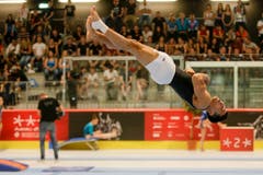 Wie eine Kerze und mit voller Körperspannung in der Luft: Eddy Yusof. (Bild: Marc Schumacher/freshfocus, Aarau, 15. Juni 2019)