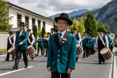 Die Musikgesellschaft Giswil bei der Parademusik. (Bild: Philipp Schmidli, Hergiswil, 15. Juni 2019)