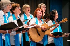 Das Schlosschörli Heidegg Gelfingen performt im Pfarreiheim. (Bild: Philipp Schmidli, Hitzkirch, 16. Juni 2019)
