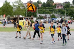 Die Jugendriege Worb marschiert auf. (Bild: Marc Schumacher/Freshfocus)