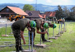 Für die Tribüne werden 300'000 Einzelteile benötigt. (Bild: Andy Mettler / Swiss-Image)