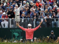 Gary Woodland wird von der ganzen Welt gefeiert - ein unbekanntes Gefühl für den 35-jährigen Amerikaner (Bild: KEYSTONE/AP/MARCIO JOSE SANCHEZ)