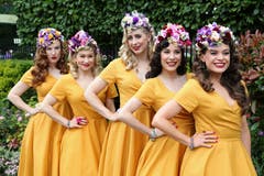 Und auch diese fünf haben sich für passende Hüte entschieden. (Bild: Chris Jackson/Getty Images, Ascot, 18. Juni 2019)