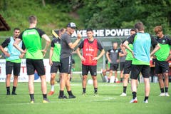 Trainer Peter Zeidler instruiert seine Mannen. (Bild: Urs Bucher)