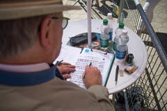 Ein Preisrichter bei der Arbeit. (Bild: Roger Grütter, Altishofen, 2. Juni 2019)