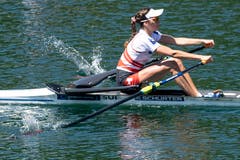 Die Genferin Sofia Meakin hat sich auf den vierten Platz gerudert. (Peter Schneider/Keystone, 2. Juni 2019)