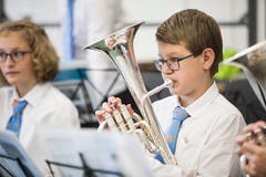 Die Jugendmusik Santenberg beim Einspielen - am Jugendmusiktag in Altishofen am 25. Mai. (Bild: Manuela Jans-Koch)