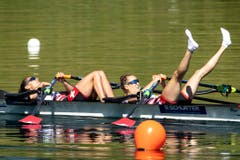 Da brennen die Beine: Eine super Leistung auf heimischem Gewässer für Patricia Merz and Frédérique Rol. (Bild: Alexandra Wey/Keystone, 2. Juni 2019)