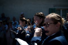 Die Musikgesellschaft Neudorf in Aktion. (Bild: Roger Grütter, Altishofen, 2. Juni 2019)