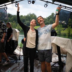 Als das Gewitter aufhörte, waren die Geräte zu nass und der Abend war zu fortgeschritten. Steff la Cheffe gab gemeinsam mit Bademeister Patrick «Pädi» Widmer den Abbruch bekannt. (Bild: Harald Bader, Ebikon, 19. Juni 2019)