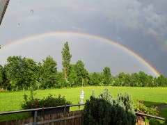 Regenbogen in Urswil bei Hochdorf. (Bild: Lucia Weber, 20. Juni 2019)