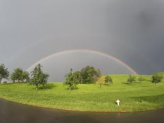 Regenbogen in Edlibach ZG. (Bild: Helen Iten, 20. Juni 2019)