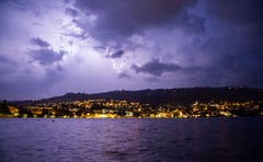 Gewitter über dem Zugerberg. (Bild: Daniel Hegglin, Zug, 21. Juni 2019)