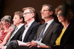 Regierungsrat Reto Wyss hört zu. (Bild: Jakob Ineichen, Willisau, 24. Juni 2019)