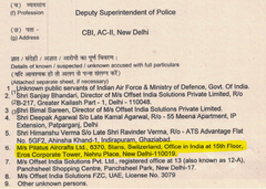 In der Anzeigeschrift unter den Verdächtigen aufgelistet: die Stanser Pilatus Flugzeugwerke, hier auch mit der Adresse des Büros in Neu-Delhi. (Bild: Screenshot Central Bureau of Investigation)