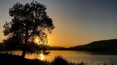 Sonnenuntergang am Ägerisee. (Bild: Peter Bumbacher, Unterägeri, 26. Juni 2019)