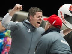 Der Jubel über Silber war bereits gold-würdig: Beat Hefti 2014 in Sotschi (Bild: KEYSTONE/JEAN-CHRISTOPHE BOTT)