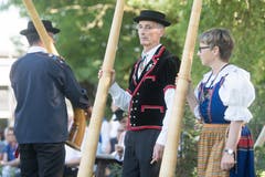 Nennt man den Wettkampf beim Alphornblasen «Wettblasen»? (Bild: Boris Bürgisser, Horw, 28.06.2019)