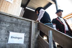 Der Jodlerklub Heimelig Baar beim Einsingen. (Bild: Dominik Wunderli, Horw, 29. Juni 2019)