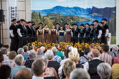Der Auftritt des Jodlerklub Heimelig Baar. (Bild: Dominik Wunderli, Horw, 29. Juni 2019)