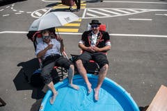 Eine willkommene Abkühlung. (Bild: Dominik Wunderli, Horw, 29. Juni 2019)