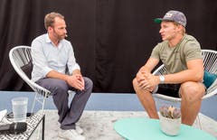 Christian Graf im Talk mit Marco Odermatt. (Bild: André A. Niederberger, 2. Juni 2019)