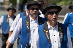Impressionen vom Festumzug - die Jodlerfründe Chnutu. (Bild: Boris Bürgisser)