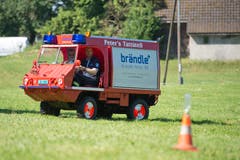 Das Kleinlöschtankfahrzeug ist für den Einsatz auf dem Esaf-Camping bestimmt. (Bild: Maria Schmid, Zug, 29. Juni 2019 )