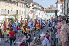 Der feierliche Einzug an die Gedenkfeier zur Schlacht von Sempach. (Bild: Urs Flüeler, Sempach, 30. Juni 2019)