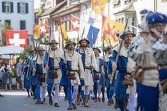 Der feierliche Einzug an die Gedenkfeier zur Schlacht von Sempach. (Bild: Urs Flüeler, Sempach, 30. Juni 2019)