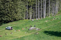 Die von der Polizei abgesperrte Unfallstelle. (Bild: Urs Flüeler/Keystone, Engelberg, 5. Juni 2019)