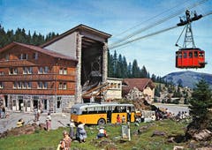 Die Talstation der Säntis-Schwebebahn auf der Schwägalp. (Bild: Rudolf Suter, Oberrieden/Landesarchiv AI)