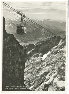 Blick auf die Säntis-Schwebebahn. (Bild: Foto Gross, St.Gallen/Landesarchiv AI)